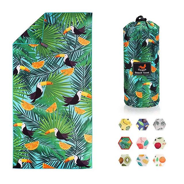 Ozaeo Microfiber Travel Towel, Fast Drying Beach Towel, Super Absorbent, Lightweight, Sand Free, Compact Camping Towel for Swimming,Hiking,Gym,Yoga