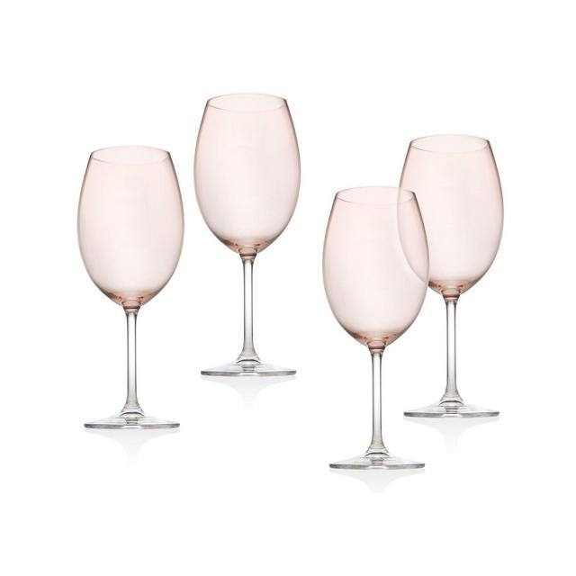 Meridian Blush 12 oz. Crystal White Wine Glass (Set of 4)