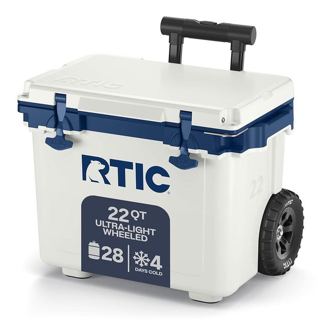 RTIC 22 QT Ultra-Light Wheeled Cooler with Handle, Hard Insulated Portable Ice Chest Box for Beach, Drink, Beverage, Camping, Picnic, Fishing, Boat, Barbecue