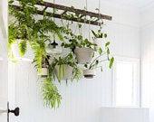 Bathroom Farmhouse Ladder Pot Rack, Rustic...