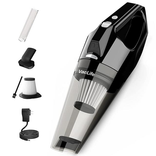 VacLife Handheld Vacuum Cordless, Portable Home & Car Vacuum with Cordless Design, Hand Vacuum Cordless with Rechargeable Battery, Reusable Filter & LED Light, Model: VL756, Silver (VL756)