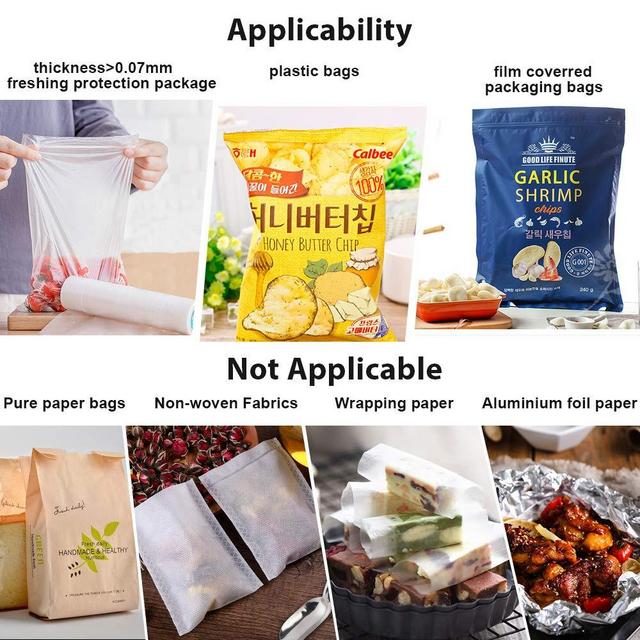 Upgraded Handheld Heat Bag Sealer, 2 in 1 portable Plastic Bags Sealer and Cutter, Endless food Sealer for Airtight Food Storage Saver, Reseals Snack Bags, Seals Plastic Aluminum Chip Packs, Seals Pla