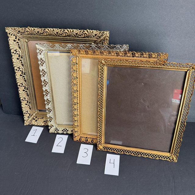 Vintage Photo Frames, Lacy Metal Filigree, sold individually