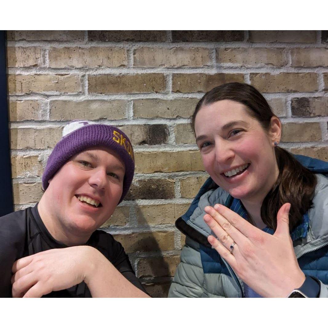 Sean proposed to Kristi on 2/18/24. Sean requested that they go for a hike...on a winter day just after it snowed.