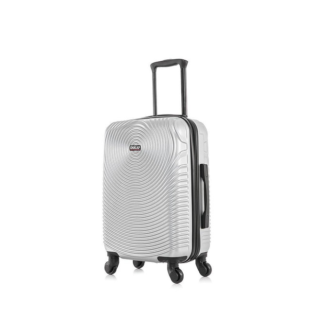 DUKAP INCEPTION Luggage with Spinner Wheels | Durable Lightweight Hardshell Suitcase, Travel Bag with Handle and Trolley, 20-Inch Carry On Small Luggage | Silver