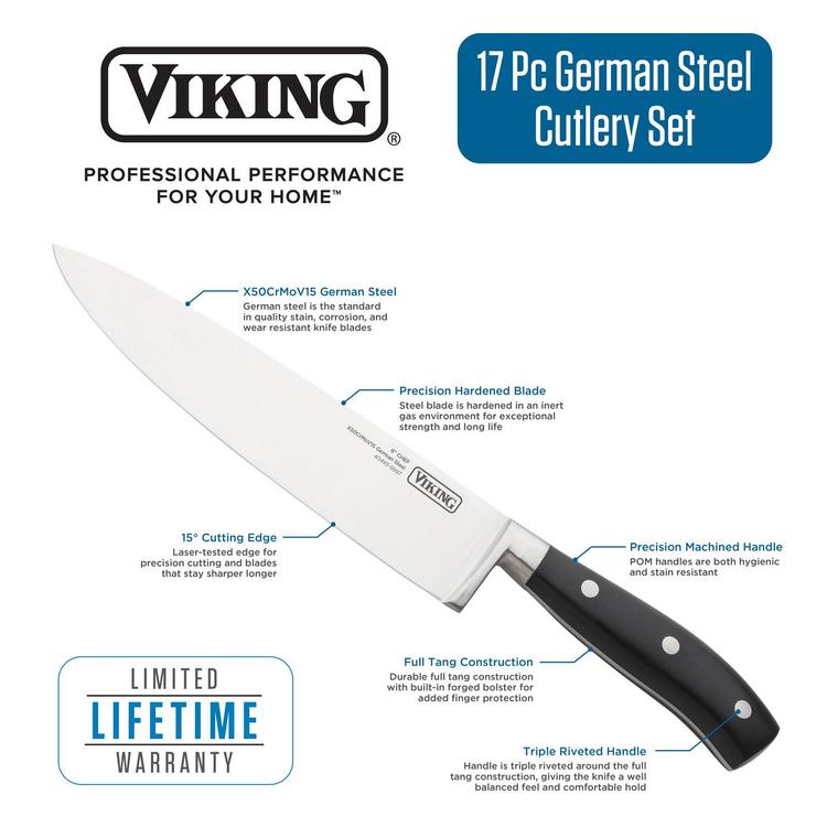 Viking 17-Piece Knife Block Cutlery Set