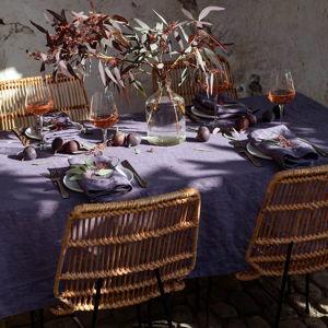St. Barts Linen Tablecloth & Napkin Set in fig, 60" x 60" (set of 6 napkins)