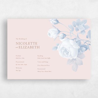 Blush, Pink Wedding Program - Milna