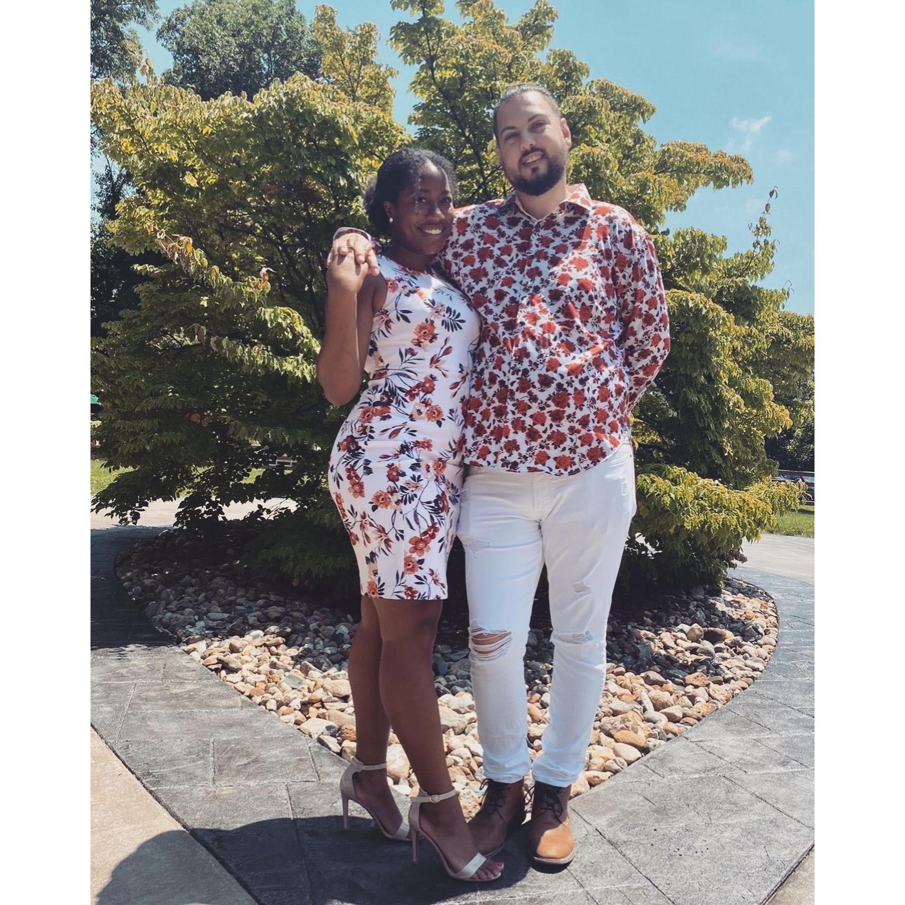At my Uncle Red's wedding in the Summer of 2020. Little did I know, Cub asked my dad for my hand in marriage a few minutes before this picture was taken.