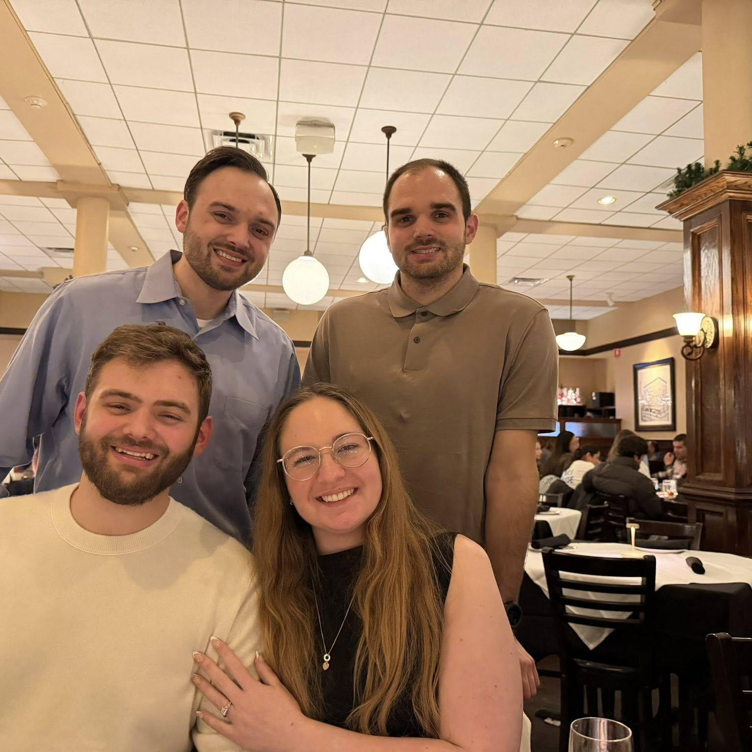 At Maggianos family dinner after the proposal