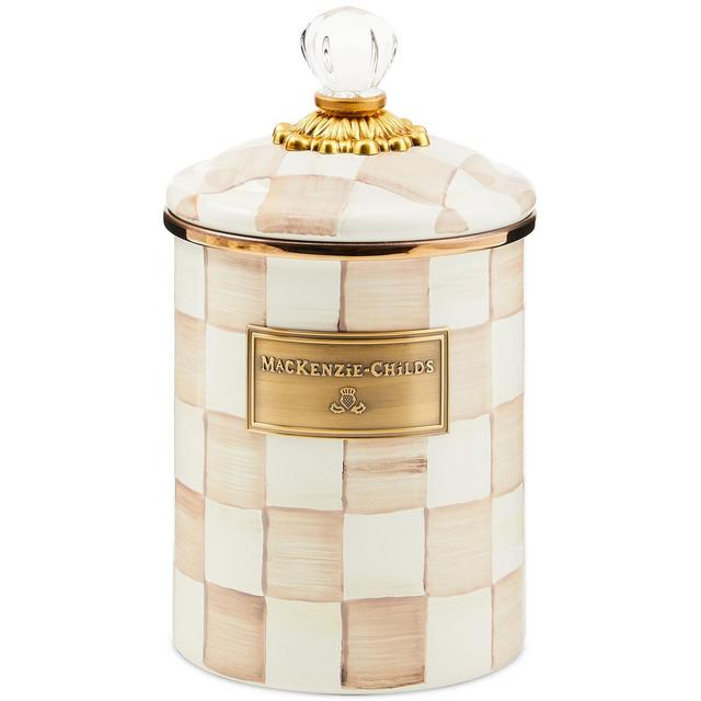 Mackenzie-Childs Mocha Check Medium Canister