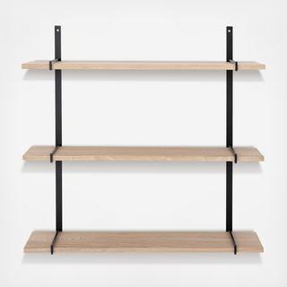 3-Tier Oak Wood Wall Shelf