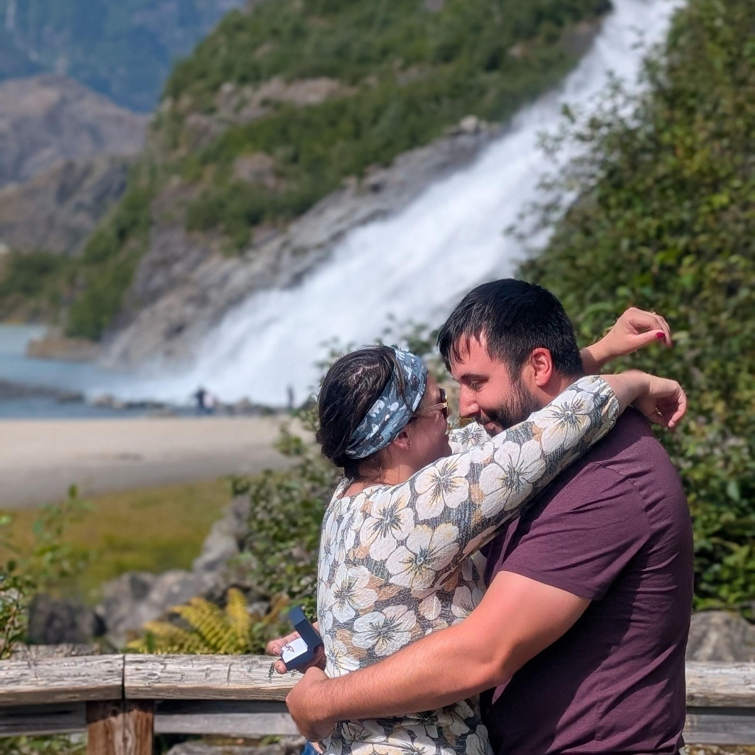 The proposal! - Mendenhall Glacier, Alaska