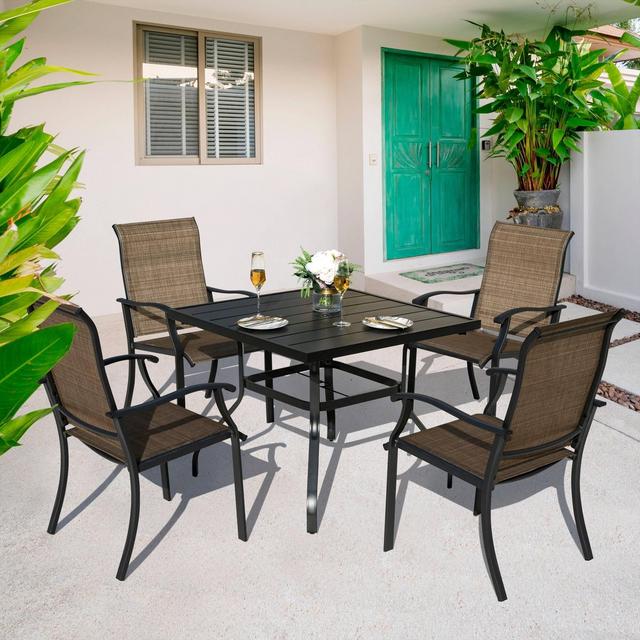 5pc Dining Set - Brown - NUU GARDEN