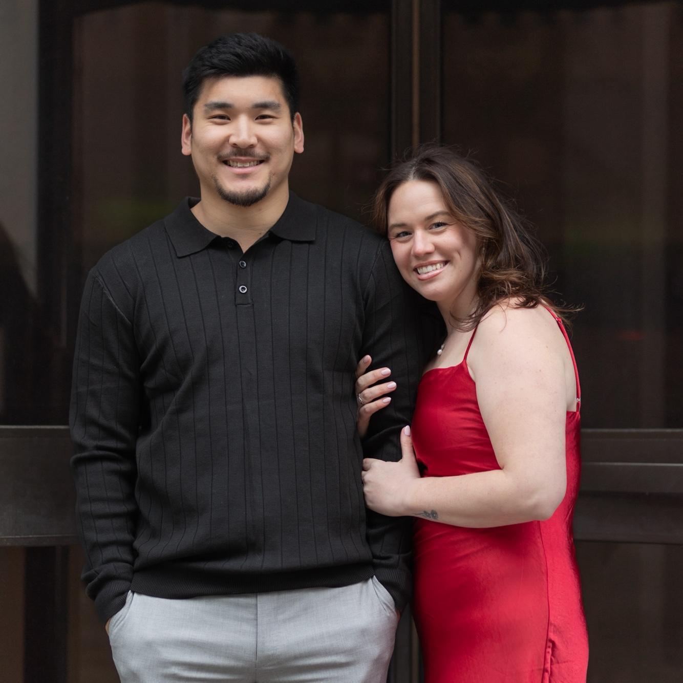 Styled engagement photoshoot with Kelsey Sheehan Photography (one of Kayla's best friends!). Back in a red dress more than a decade later.