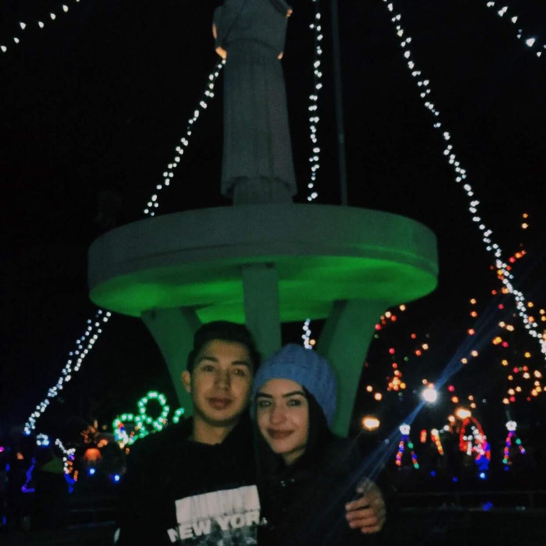 That was the night of our very first kiss. Surrounded by glowing Christmas lights, it felt so magical and straight out of a movie. Such a beautiful, unforgettable moment for us. 💫