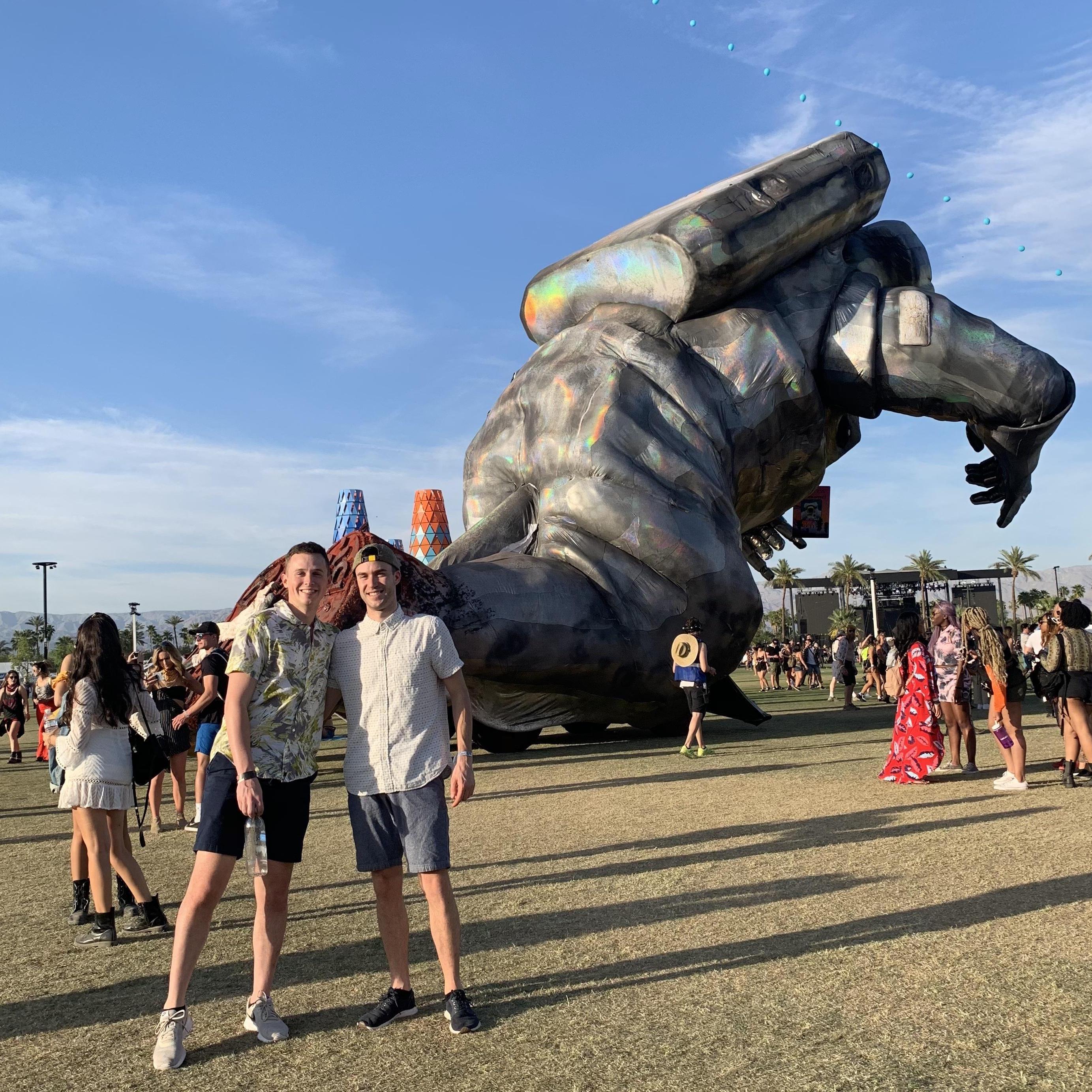A couple old farts at Coachella, Indio, California.