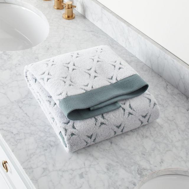 Nilo Organic Ocean Blue Jacquard Bath Towel
