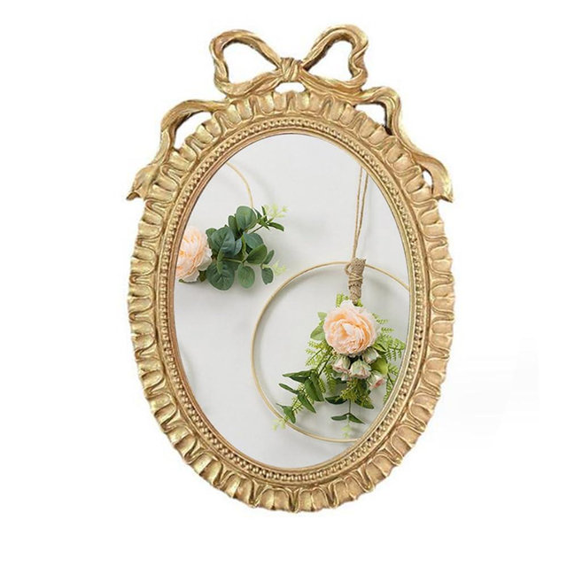 Bitray Vintage Picture Frame, 8.5" x 6" Oval Bowknot Photo Frames with Glass Front, Home Decor for Wall Haning or Tabletop Display