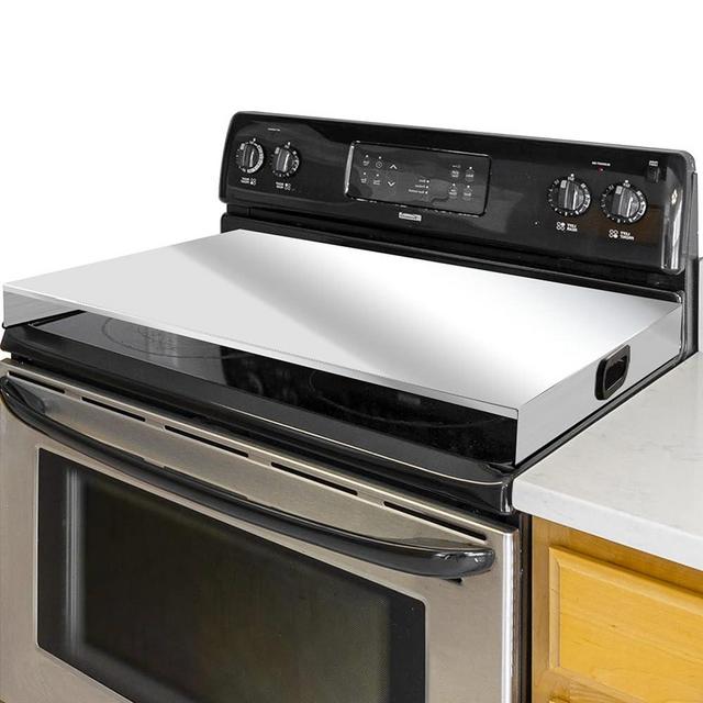 Stainless Steel Gas Stove Top Cover, Noodle Board Cooktop Cover, Kitchen Organizer for Gas and Electric Stove Range Expanding Kitchen Space, Large Size 30"x 22"x3", Sliver