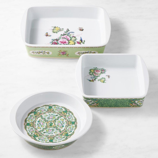 Williams Sonoma Famille Rose Bakers, Set of 3