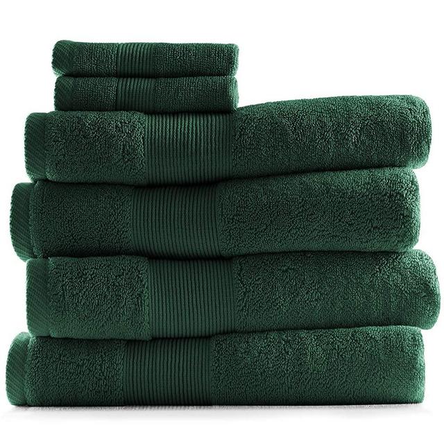 Hearth & Harbor 700 GSM Hand & Bath Towel Collection – 100% Cotton Luxury Set of 4 Bath Towels & 2 Wash Cloths – Ultra Soft & Highly Absorbent Beach, Spa & Bathroom Body Shower Towels - Hunter Green