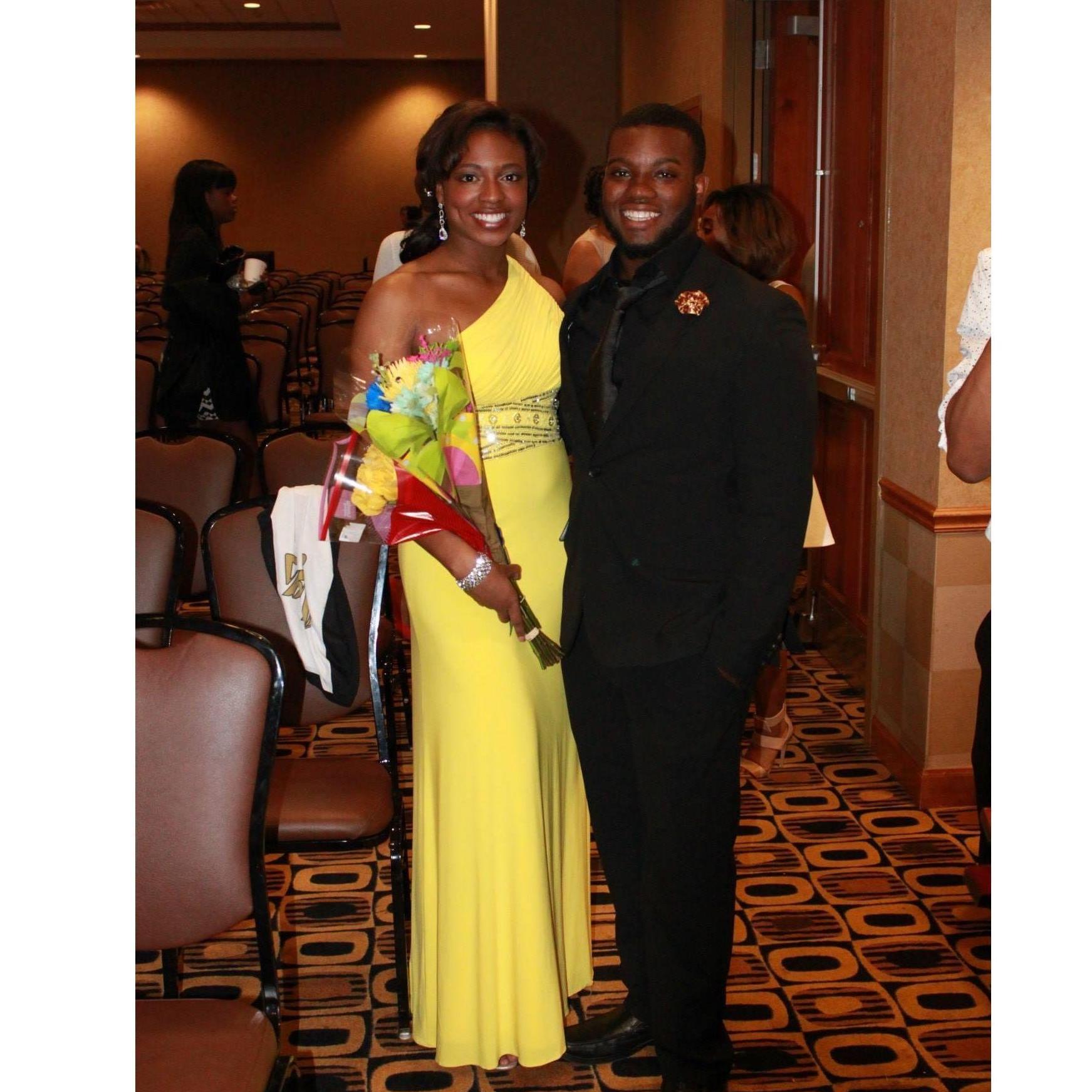 May 2015 - Sean served as Jazmyn's escort in the Miss Black & Gold Pageant