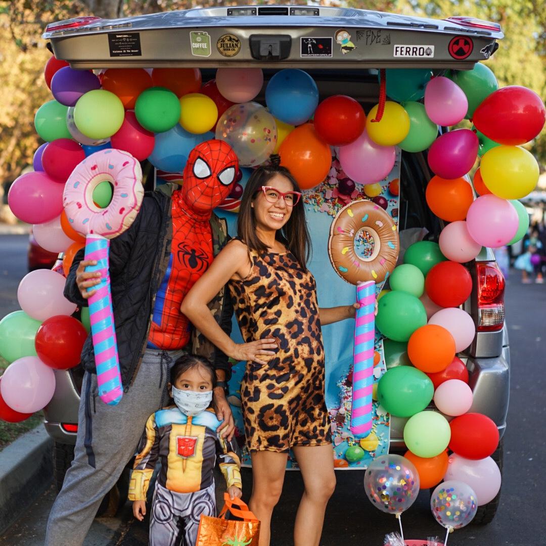 We take Halloween very seriously in our family. Here’s Halloween in 2020 when we announced we were pregnant with Olive.