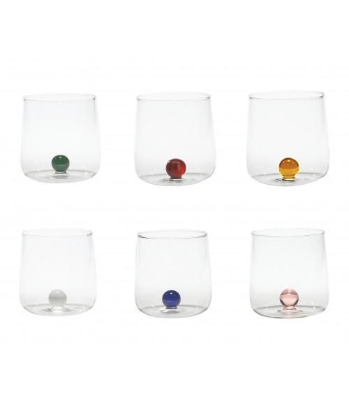 Bilia borosilicate glass Tumbler - Assorted colors (00-04-07-08-13-18) set 6 pieces