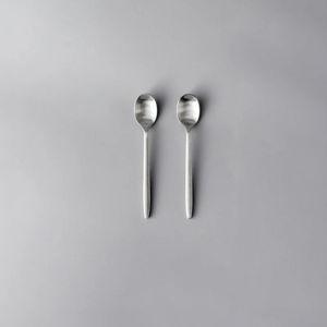 Ava Teaspoon (2 Pieces), Matte Silver
