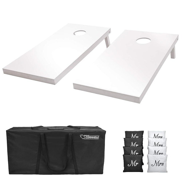 GoSports 4 ft x 2 ft Regulation Size Wooden Cornhole Boards Set - Includes Carrying Case and Over 100 Optional Bean Bag Colors