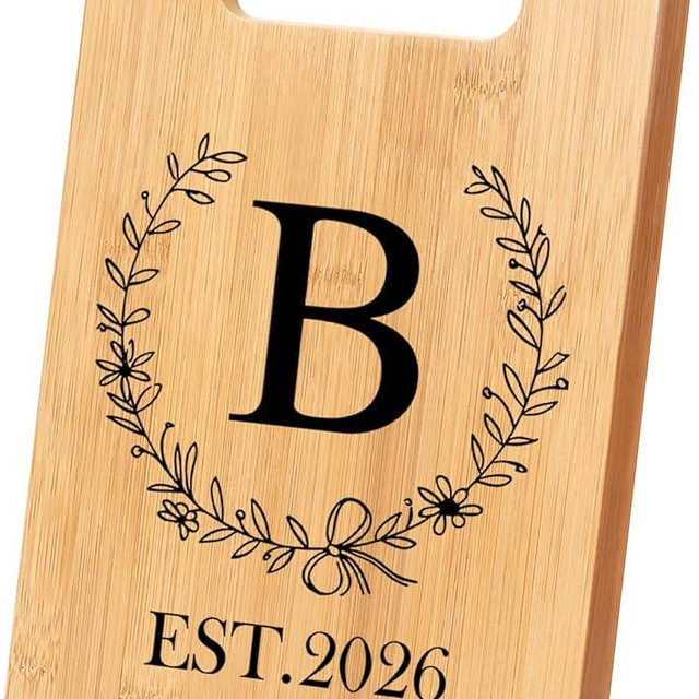 Personalized Cutting Board – Monogrammed Wedding Gifts for Couples Newlyweds 2026, New Home House Warming Birthday Gifts for Women Friend Sister, Anniversary Bridal Shower Engagement (Letter-B)
