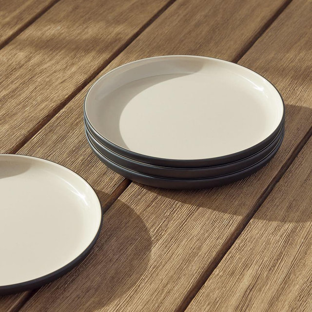 Aaron Probyn Kaloh Melamine Dinnerware, Salad Plate, Melamine, Black, Set of 4