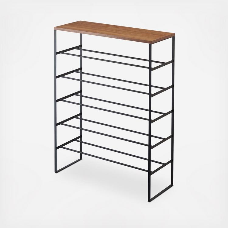 Yamazaki Home, Tower 6-Tier Wood Top Shoe Rack | Zola