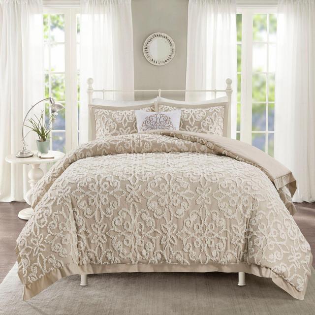 Madison Park Sabrina 4-Piece Full/Queen Comforter Set in Taupe