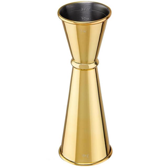 Jigger for Bartending, Briout Double Cocktail Jigger Japanese Premium 304 Food Grade Stainless Steel Jigger 2 OZ 1 OZ with Measurements Inside, Gold