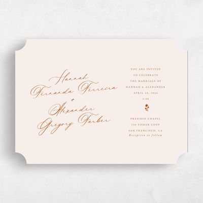 Beige Ticket Wedding Invitation - Kiruna Landscape