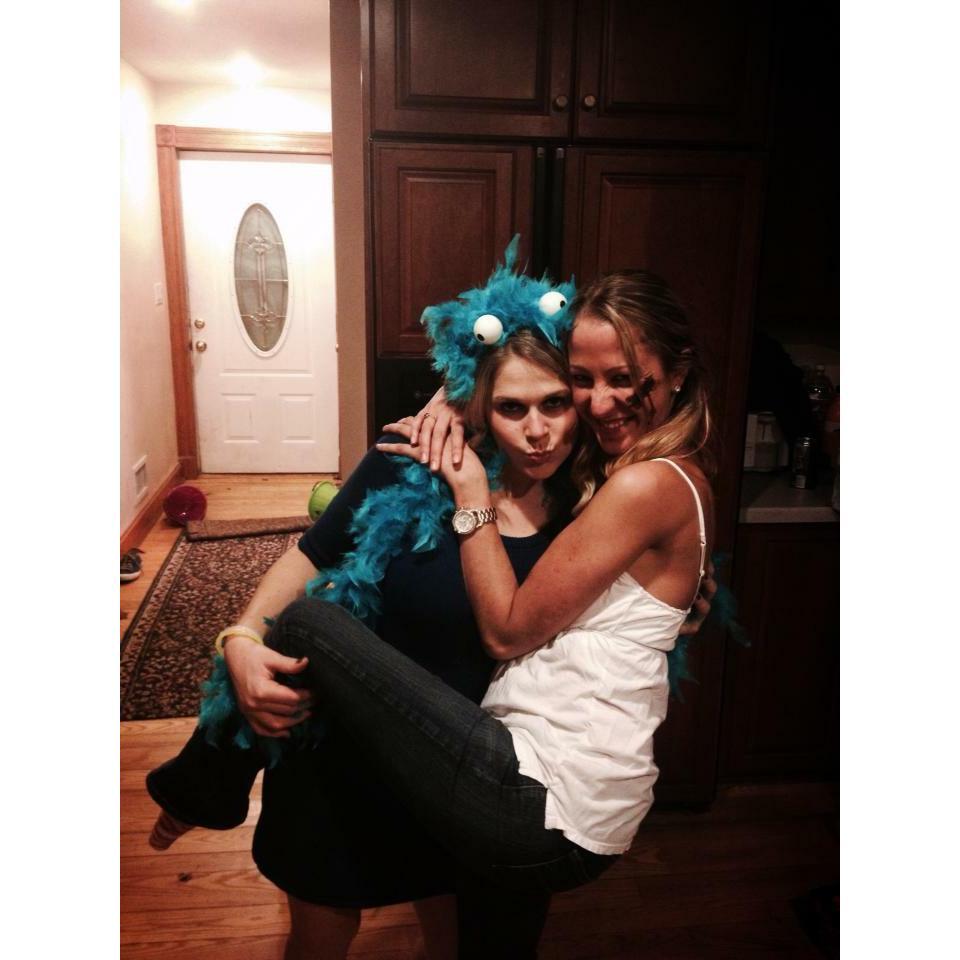 Bridesmaid Belinda and Kasey on Halloween in 2015.