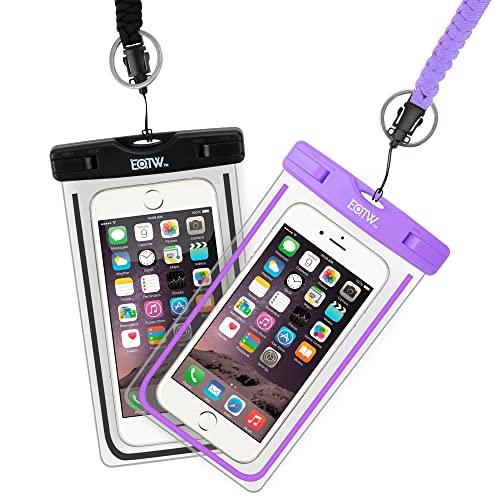 EOTW 2 Pack IPX8 Universal Waterproof Case, Waterproof Phone Pouch Dry Bag Fit for iPhone 11/11 Pro Max/Xs Max/XR/X/8/8P Galaxy S20 up to 6.8"