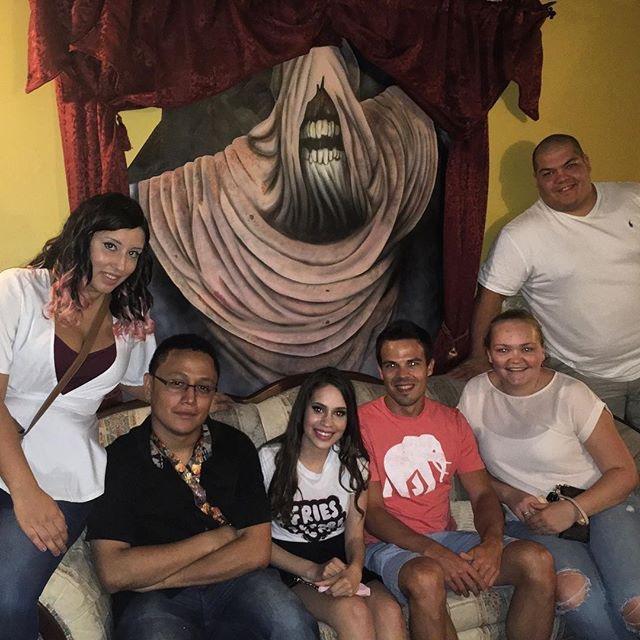 Bride's 24th Birthday celebration. Also, bride and groom's first picture together!