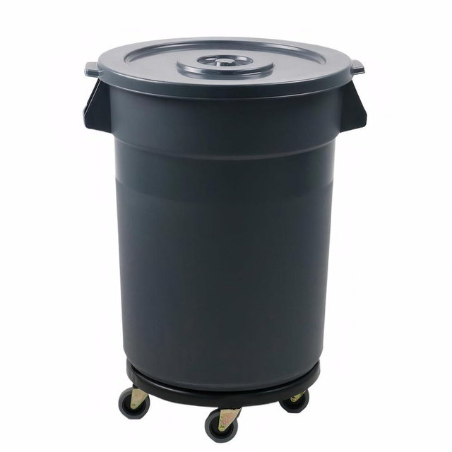 Outdoor Trash Can with Lid, 32 Gallon Trash Can with Detachable Wheels and Reinforced Handle for Kitchen,Backyards, Construction Sites,Warehouses and Open Areas