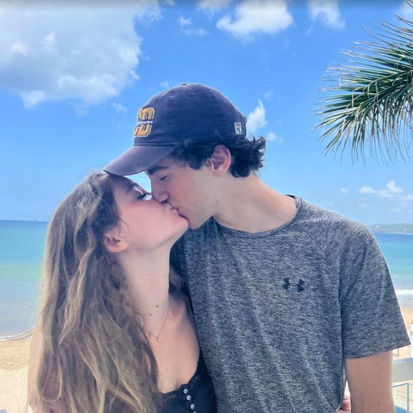 We really enjoy traveling together! This picture is us in Mexico, where we traveled alongside Hannah's sister, Olivia, and her Grandma Sheryl. We are going to be going to Rome for our honeymoon!