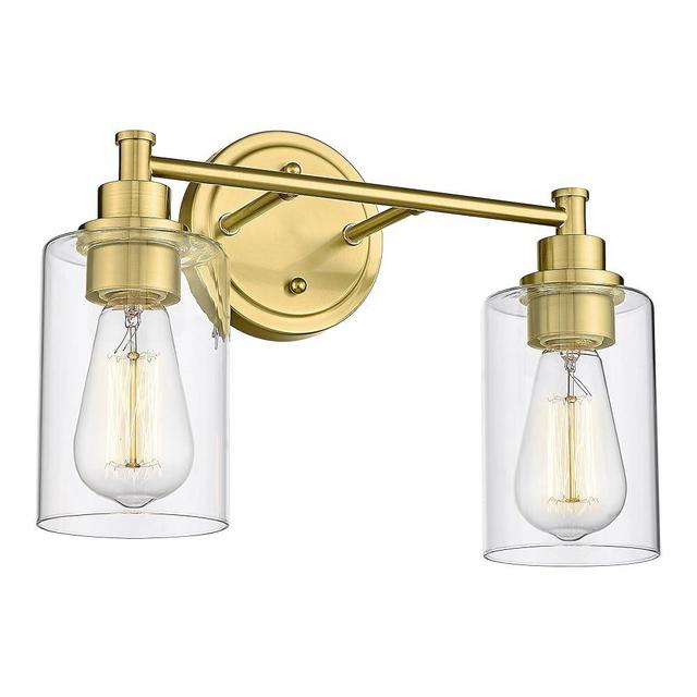 FEMILA Champagne Gold Bathroom Vanity Light, 2-Light Vanity Lighting fixtures, Modern Wall Sconce Bathroom Lighting with Claer Glass Shade, 4FYC56B-2W BG