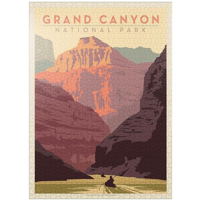 MyPuzzle Grand Canyon National Park: Kayak, Vintage Poster - Premium 1000 Piece Jigsaw Puzzle for Adults