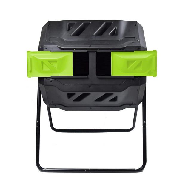 EJWOX Garden Compost Bin from BPA Free Material, Dual Rotating Outdoor Composting Tumblers (43 Gallon,Green)