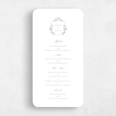 White Rounded Wedding Menu - Valentina