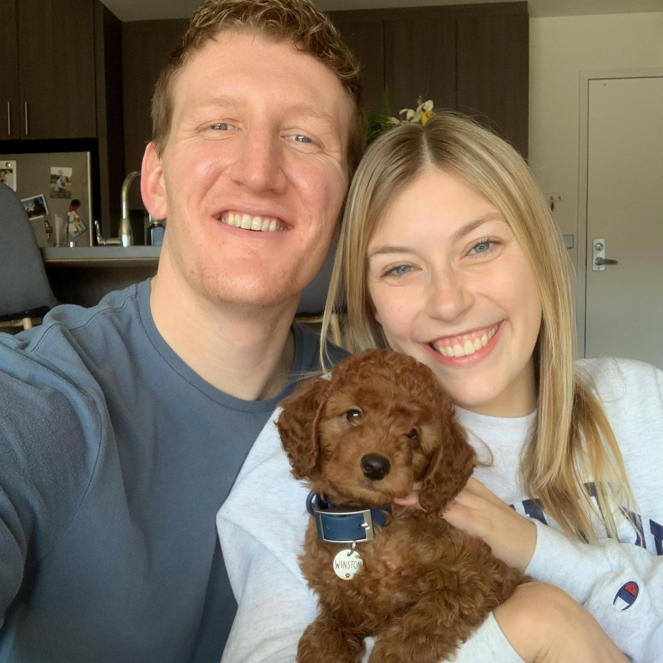 The day we brought home our puppy, Winston!