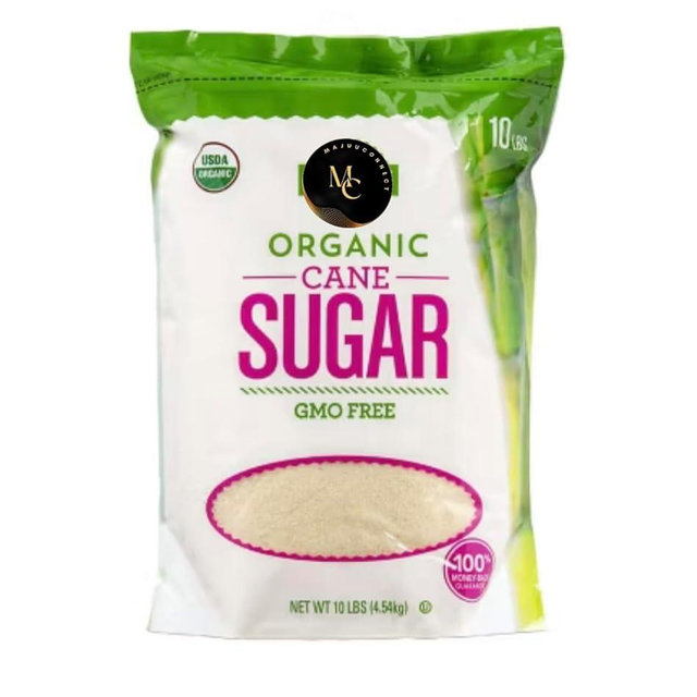 Organic Sugar, 10 LBs Bulk (Pack of 1) GMO Free |Gluten Free Sugar Bulk