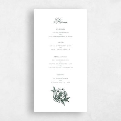 Green Greenery Wedding Menu - Iniguez