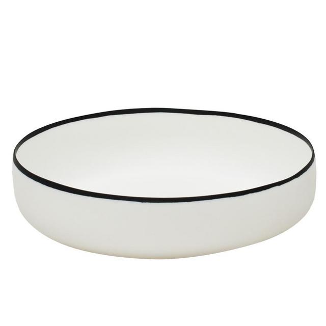 TF Design Modern Tableware Large Salad Bowl Black Rim